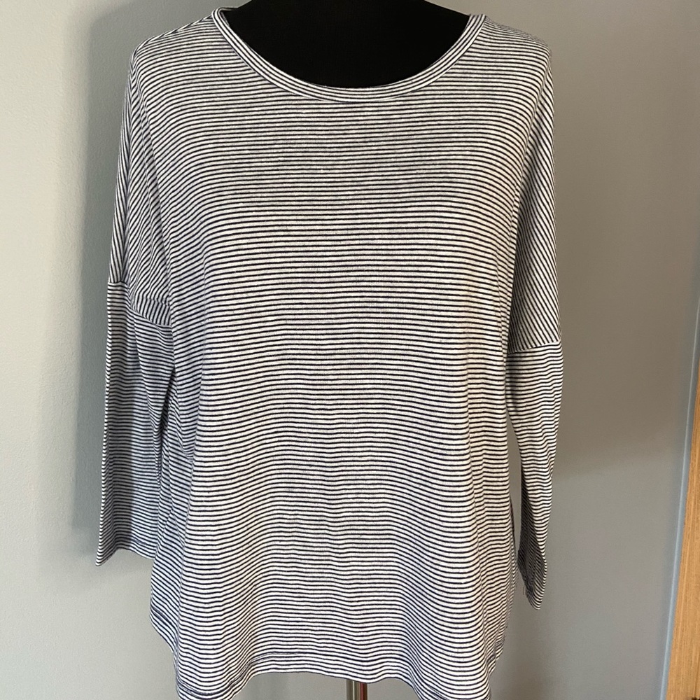 Old Navy Navy Blue Stripe Shirt